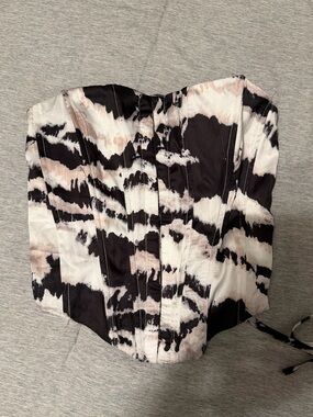 Strapless Corset Top - Black & White
